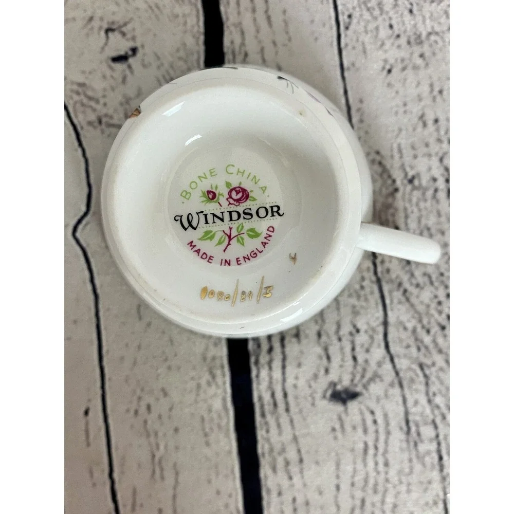 Windsor‎ Lavender Azaleas Gold Trim Bone China Teacup